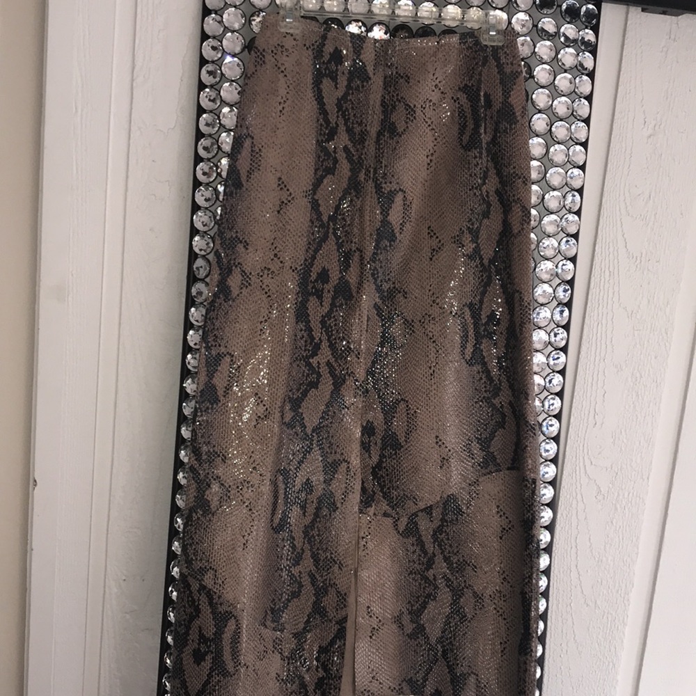 Newport News Shiny Snake Midi Leather Skirt - Picture 4 of 7